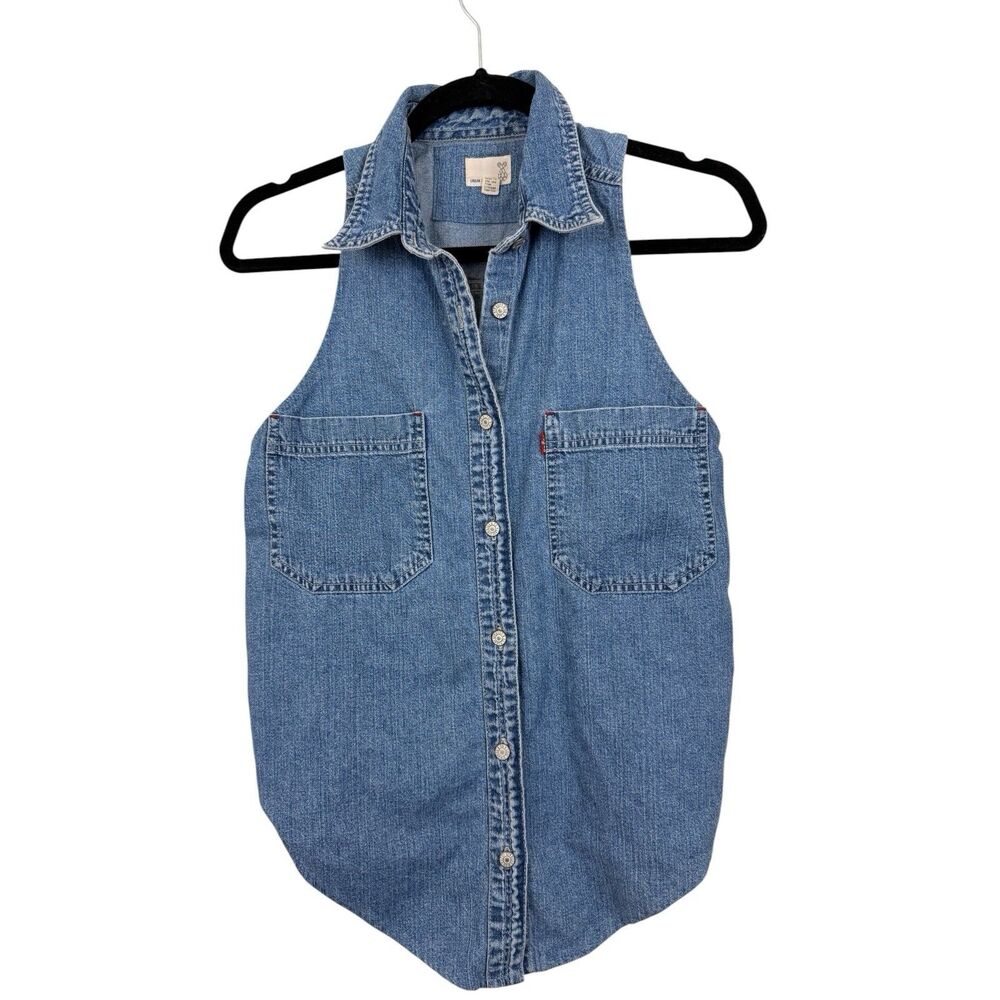 Urban Renewal UO x Levis Top Sz Small Sleeveless Racerback Shirt Vintage Denim